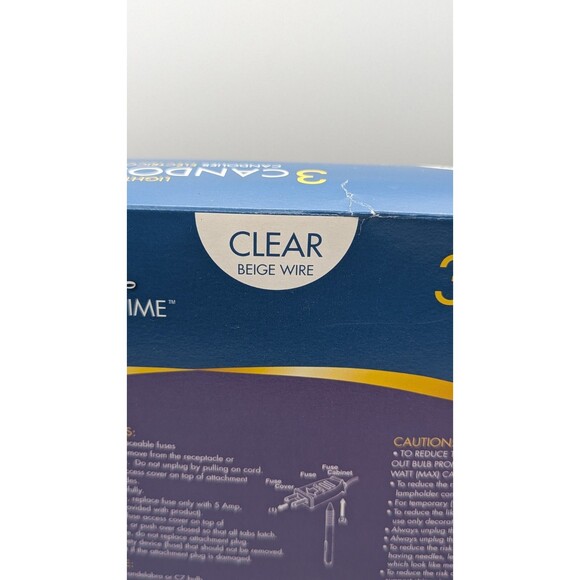 3 Light Electric Candolier Indoor Christmas Candle Lamp Ivory Plastic with Bulbs - Picture 8 of 8